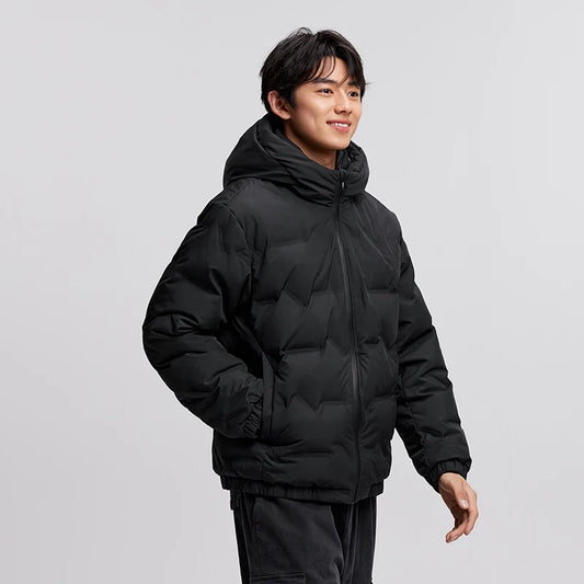 Hooded Puffer Jacket – Windproof Insulated Jacket for Men in Winter