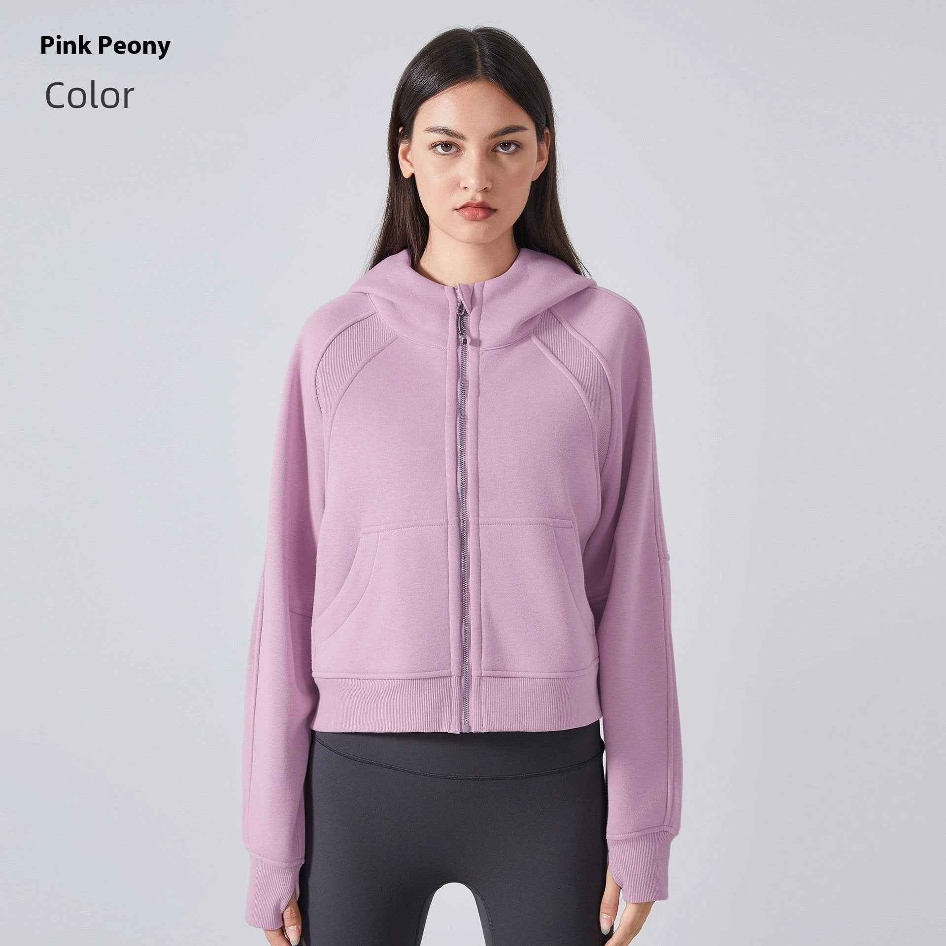 oversized zip hoodie women pink