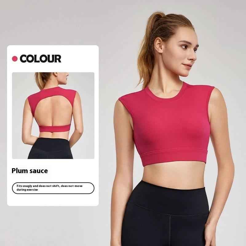SculptBack™ Crop Top – Open Back & High Support - NORDUM.SHOP