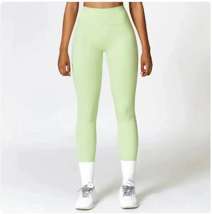 High-Waist Yoga Pants Apple Green Medium TwinTilt Steel Pet Feeder