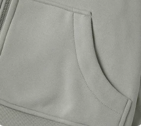 women thermal zip hoodie double side pockets