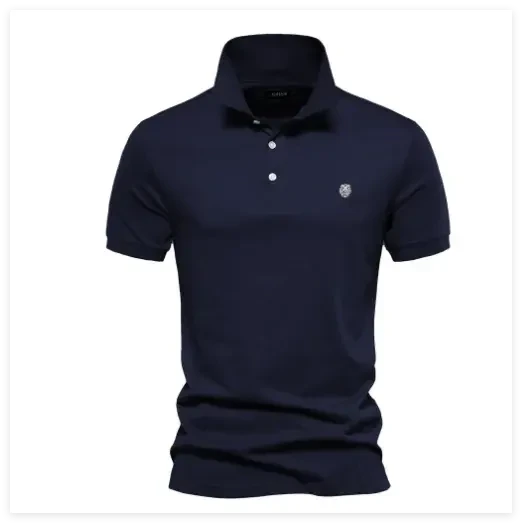 Men's Fashion Sport Polo Shirt Navy Blue L TwinTilt Steel Pet Feeder